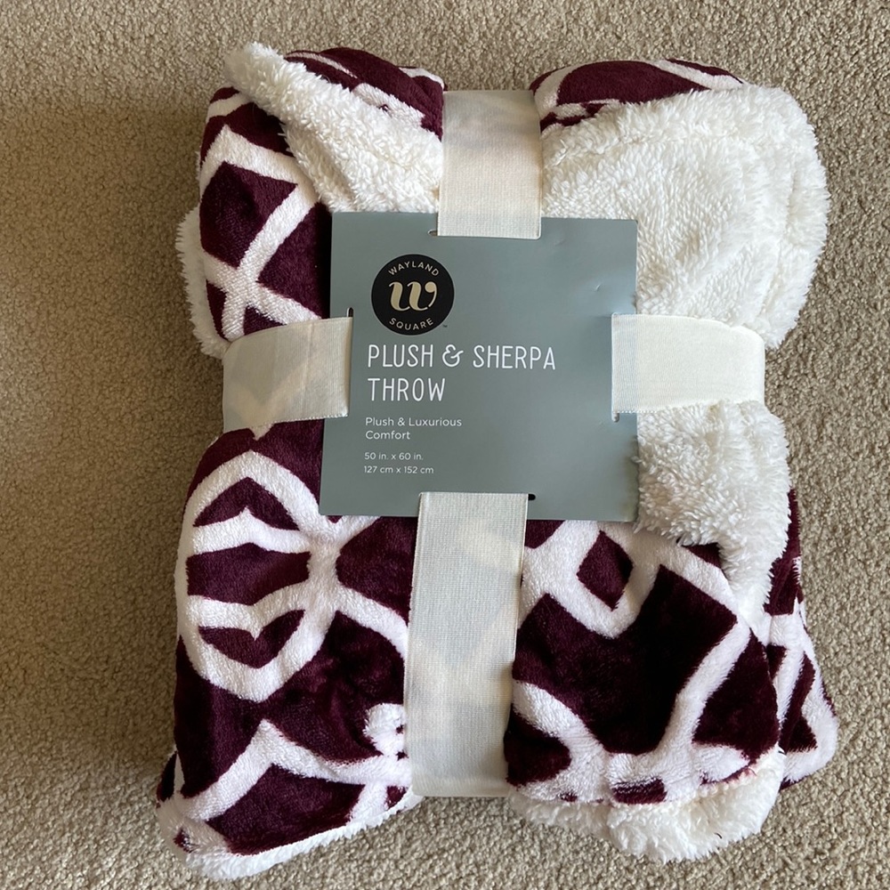 NIP 50”x60” double sided  plush throw